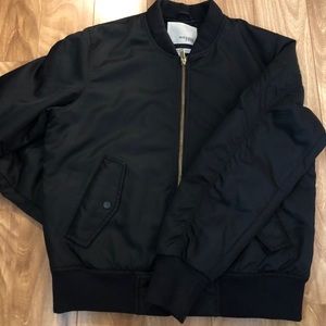 Aritzia Wilfred Free Satin Puffy Bomber Jacket